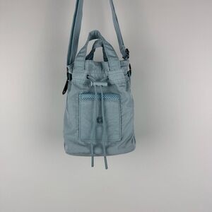 Gaiam Light Blue Convertible Bucket Bag – Adjustable Crossbody & Tote